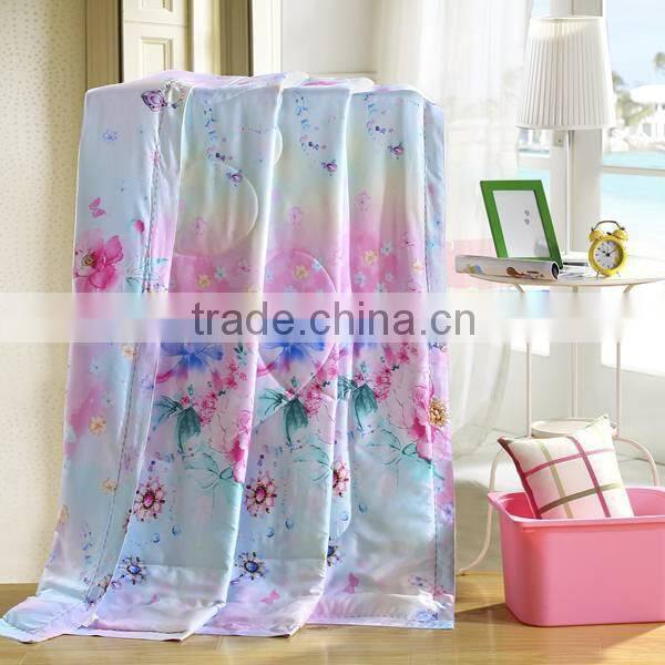 New design thailand cheap polyester printed summer blanket quilt