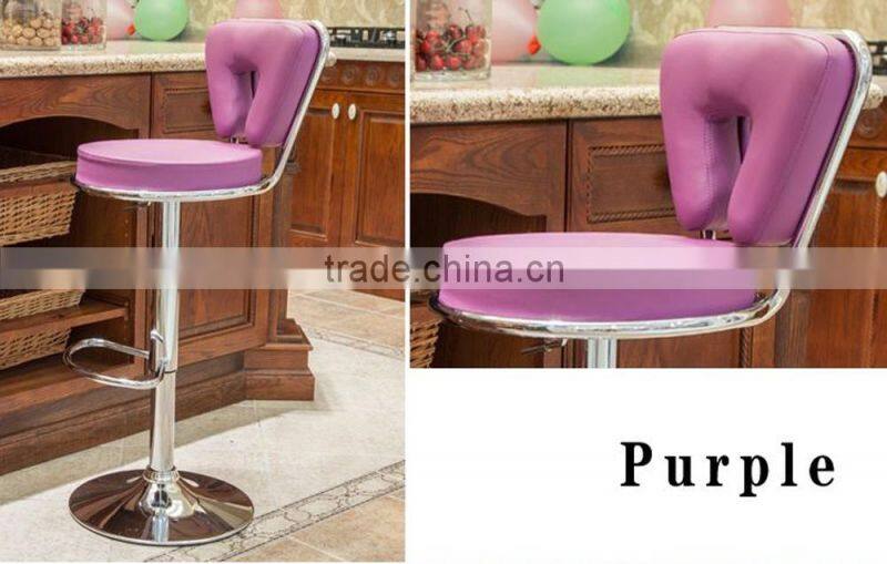 Beautiful beige leather bar stools, up and down bar stool for sale