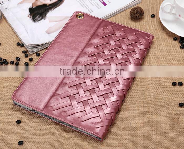 Hot For iPAD Air 2 Case Leather Cover Case Wallet Grid Texture Skin Case With Stand