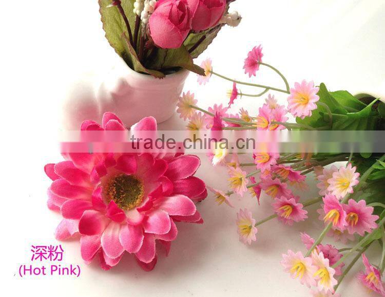 Hawaii Orange Artificial Gerbera Daisy Hair Flower Cute Chrysanthemum Flower