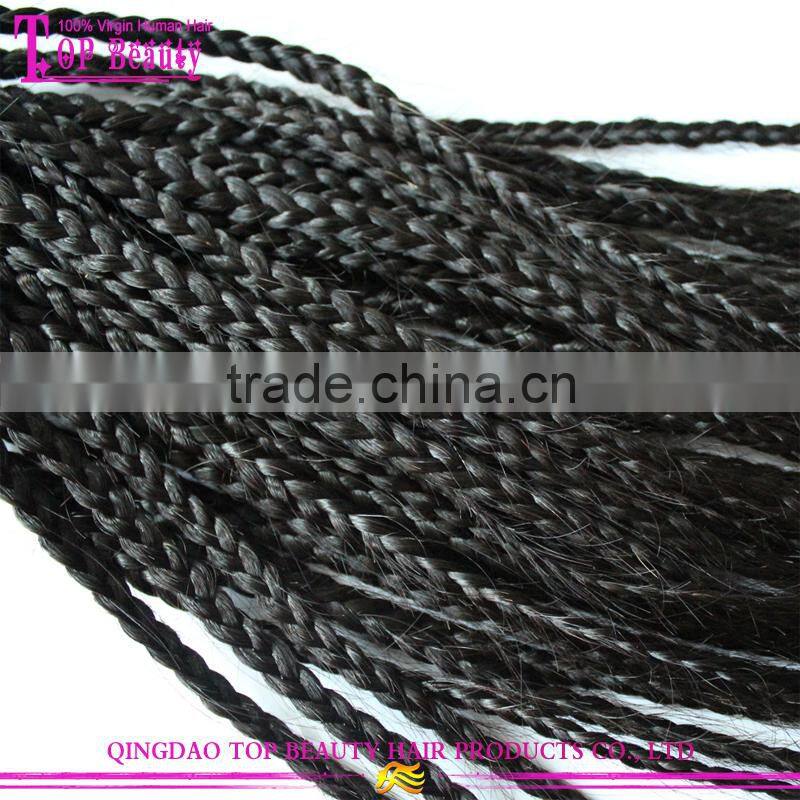 Hot selling human hair 6A virgin peruvian twist braiding hair