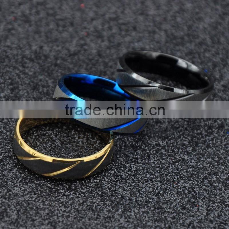high polished plated rings 3 colors mens rings simple stainless steel fashion rings jewelry