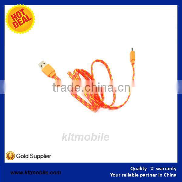 Nylon usb cable Data for Galaxy Andriod Rapid Data Transfer & Charging Micro USB Cable