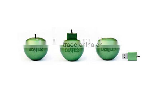 2GB Soft PVC fruit apple shaped usb flash drive gift 100% real capacity usb flash disk memory USB 2.0 with key chain