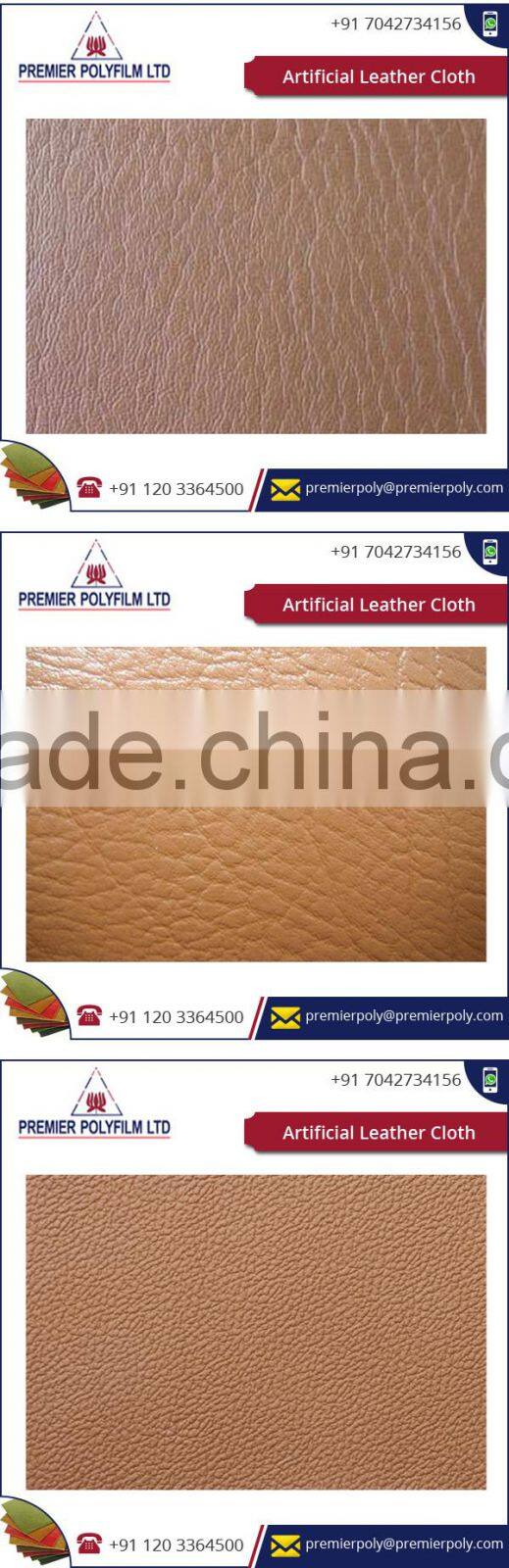 Smooth Finish Artificial Leather Cloth Available in Wide Range of Colors