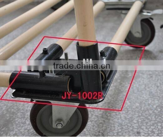 JY-1002R|Electrophoresis black metal pipe connector|Heavy duty foot pad for pipe and goods shelf|Caster wheel connector