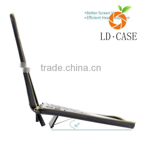 Zipper PU laptop case with handle for macbook, PU leather case for 13" laptop