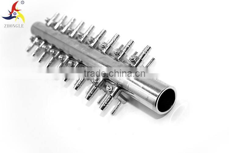 19 mm inlet 4 mm outlet one way in 18 way out metal air control valve