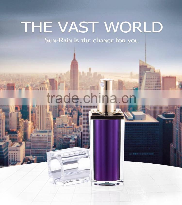 Fancy cosmetic packing container airless cosmetic pump bottle 100ml