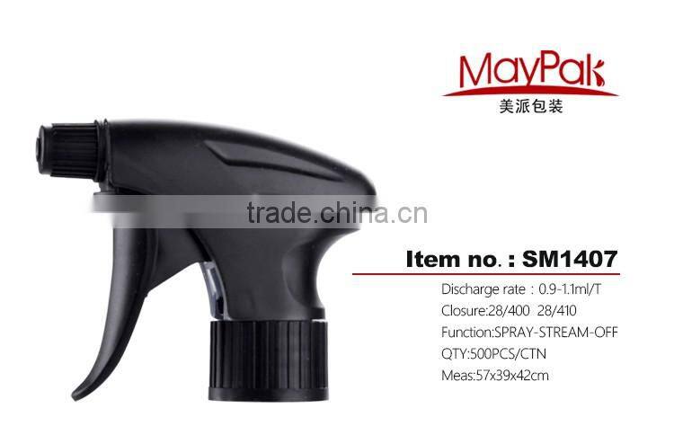 SM1407 black color plastic trigger sprayer,water sprayer pump with 28/400 size