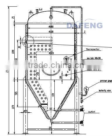 Stainless steel dimple jacket conical beer fermentation tank