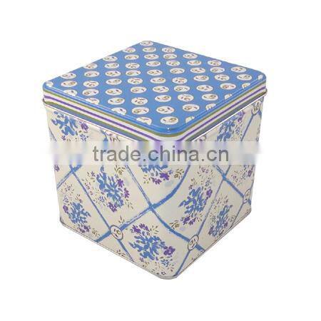 rectangular small tea tin container
