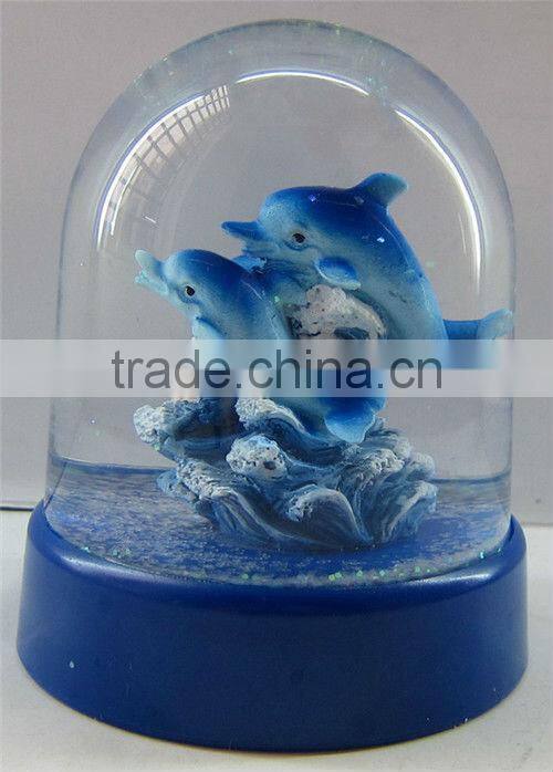 Large funny dolphin snow globe