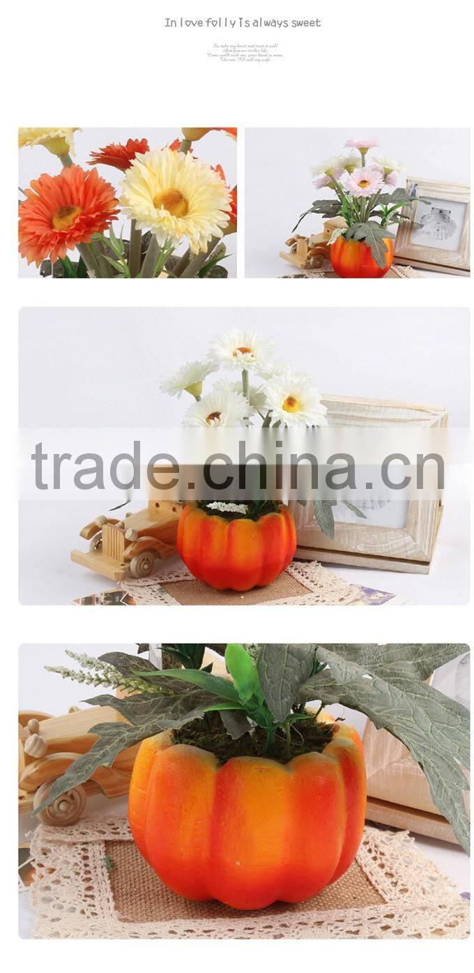 New design silk chrysanthemum pumpkin shape artificial decorative bonsai