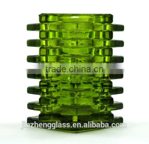 Christmas engraved home decor Square Shaped Glass Candle Holders