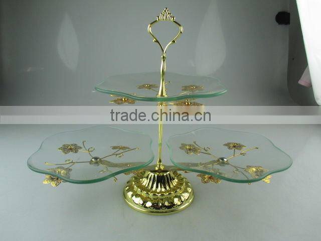 Metal & glass cake stand for weeding/party/daily use