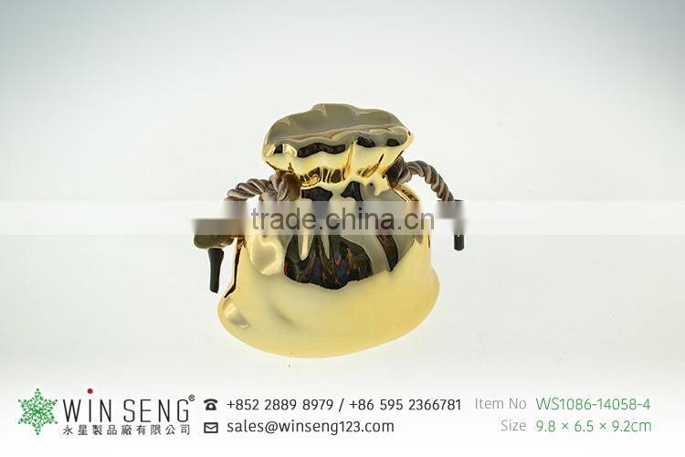 sexy lovely small gold ceramic bag shape piggy bank for decoration