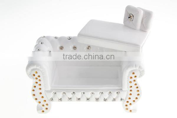 Wholesale Porcelain White Color Small Jewel Box Or Candy Pot With Swarovski Crystal V1043-CM06-0594