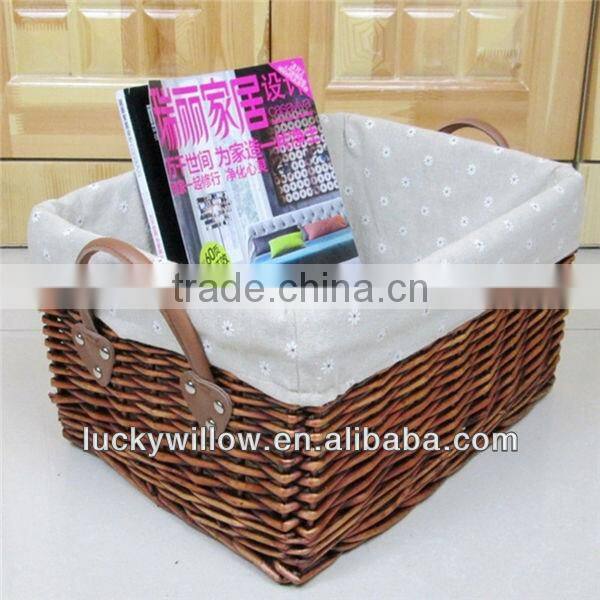 durable rectangular wicker basket for star hotel storage