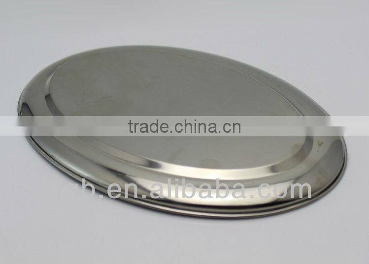 16 inch shallow stainless steel egg plate