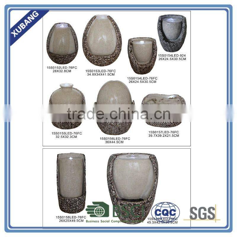 Rattan water feature for home decoration modern stone fountain