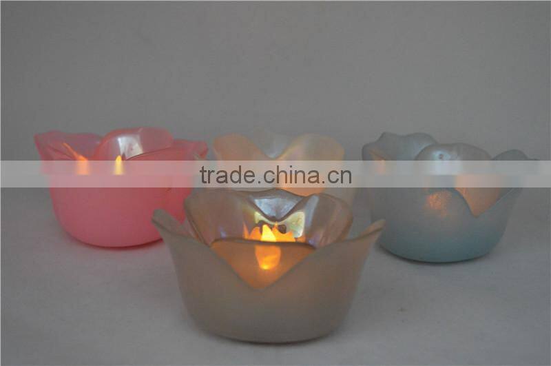 flower pink candle holder for gift and holidays