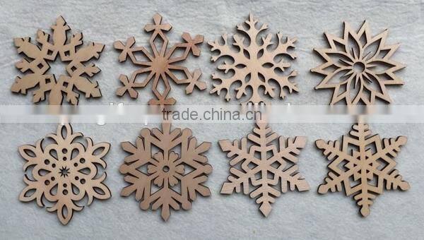 China products snowflake pattern wood drink cup bottle mat wooden glass coaster for birthday Christmas housewarming gifts