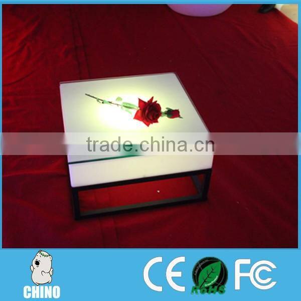Indoor furniture small coffee table led lounge table