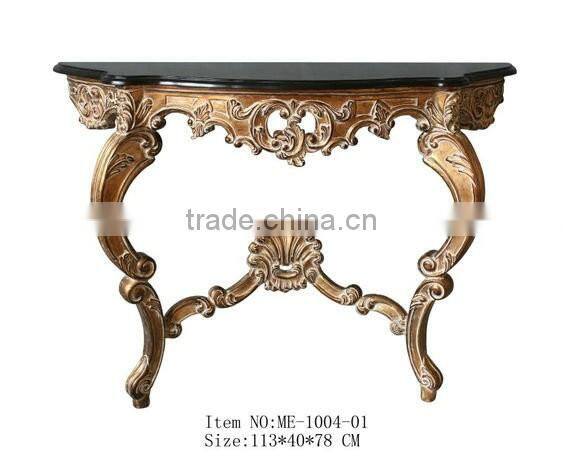 Green Marble Baroque Wall Cleat 2 leg Console Tables