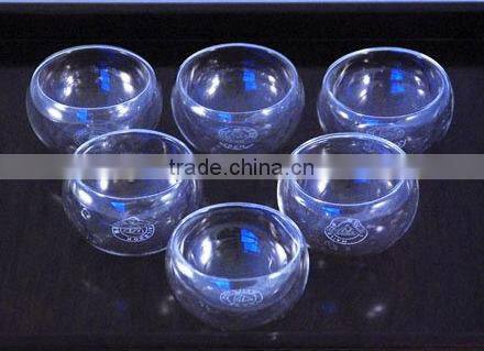 2oz heart-shaped double wall glass cup