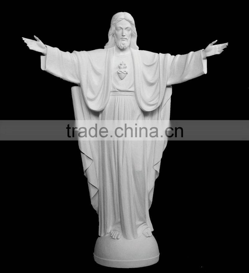 outdoor garden decoration hand carved marble jesus statue for sale