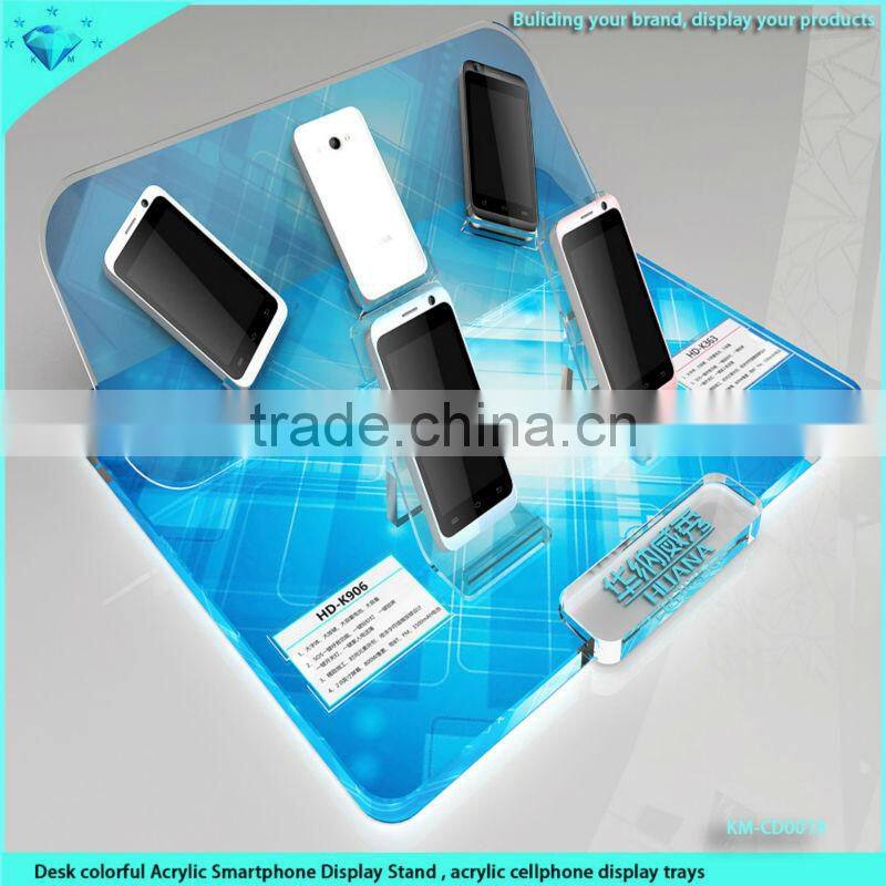 Desk colorful Acrylic Smartphone Display Stand , acrylic cellphone display trays