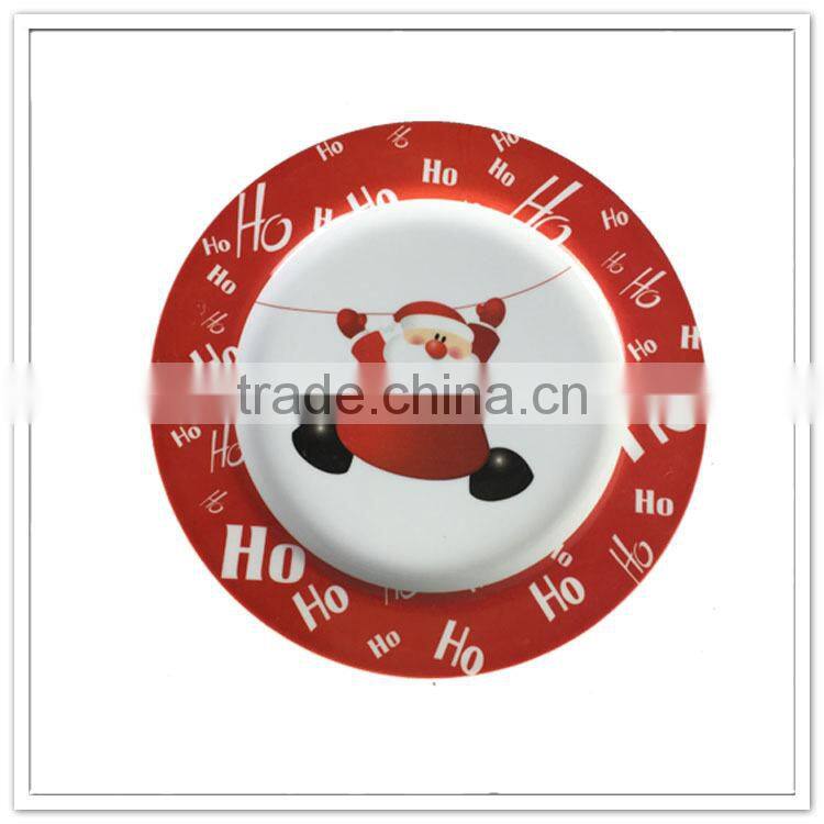 X'mas party event decorative item promotion Christmas hot selling full decal melamine plate