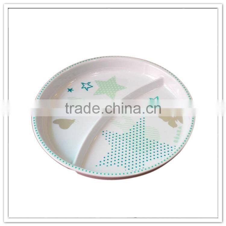 Star printing 2 parts decorative Melamine dessert plate plastic