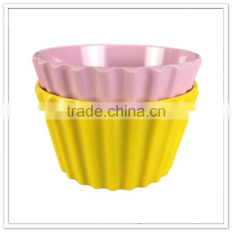 Pure colour yellow mini cute pink custom plastic cup for jelly iec cream bowl/cup