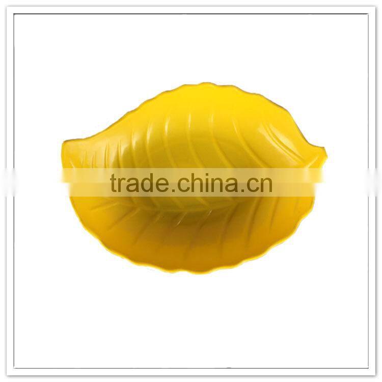 Idea products melamine dessert container, creative solid color leaf shaped fruit plates