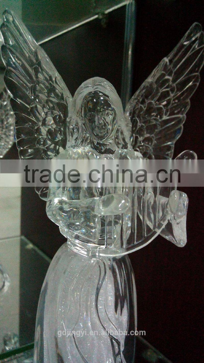 2015 Dongguan 10 inch Acrylic hollow angel with LED Light