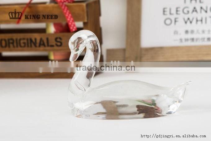 acrylic supplier fancy transparent goose table decorations for shopping mall