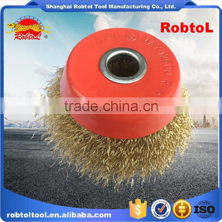 5" steel wire cup brush wheel twist knot crimped bowl disc abrasive round grinding cheaning brush