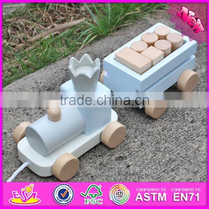2016 new products wooden train push and pull toys for toddlers W05C075