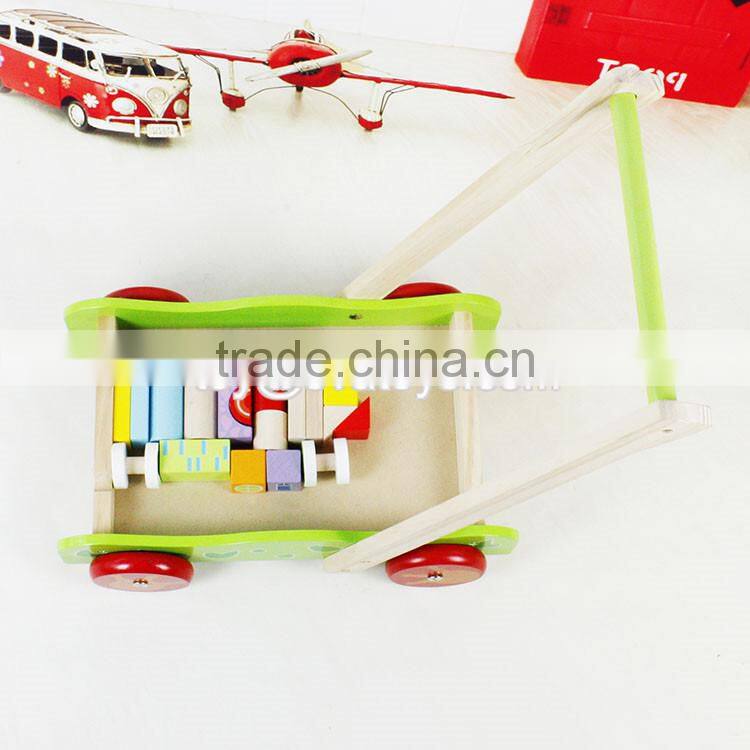 wholesale educational wooden baby activity walker funny toys wooden baby activity walker with building blocks W16E076