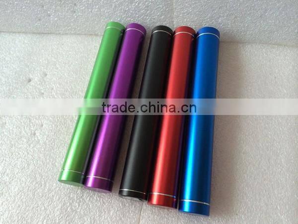 Wholesale 3600mAh Mini Aluminum Round Tube Power Bank Charger