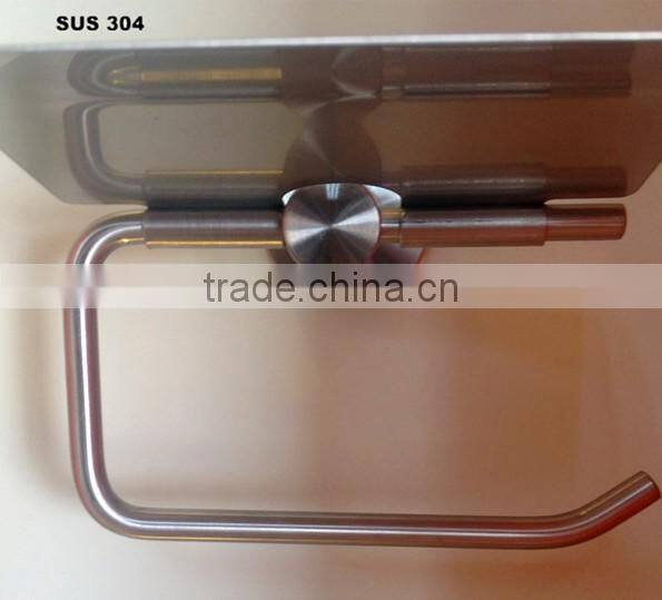 Bath Hardware factory supply stainless steel roll paper rack (with cover )