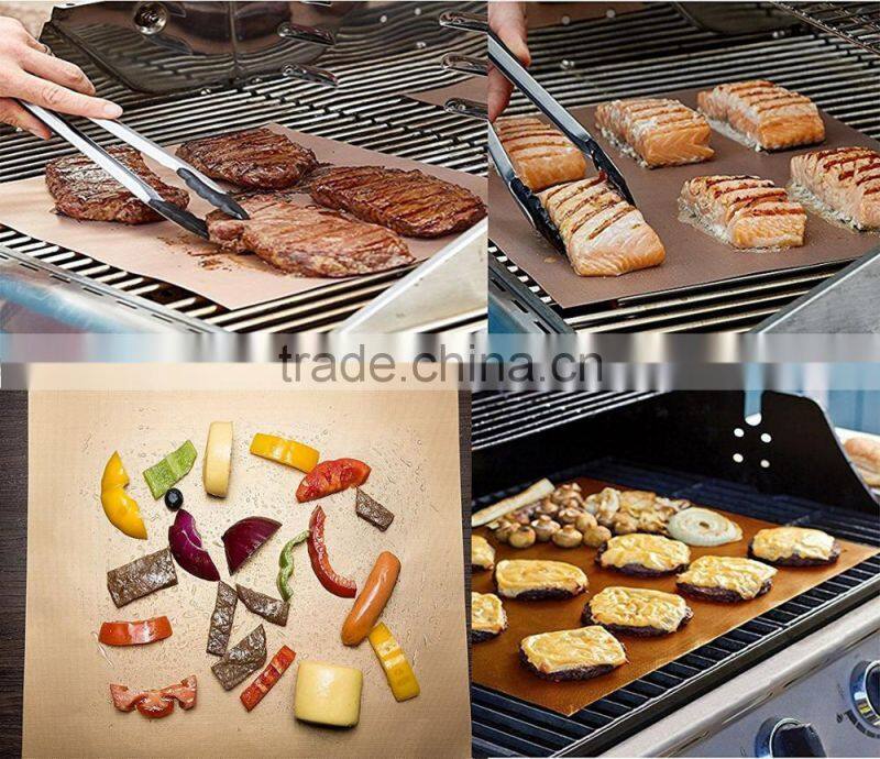 BBQ Cooking High -Temperature Gold PTFE BBQ Grill Mat