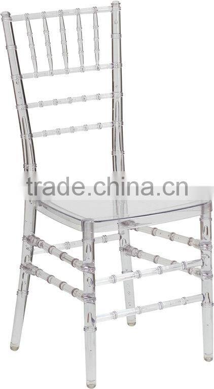 high quality clear resin wedding chairs tiffany with ivory cushions