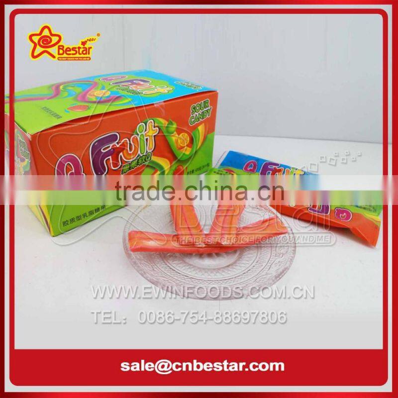 Fruit Sour chews Candy Filled With Powder