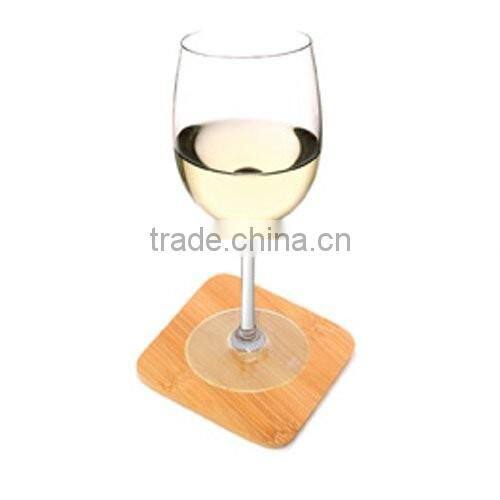 Bamboo Coaster Set with a Natural Finish, Each Measures 4x4" & Prevents Condensation