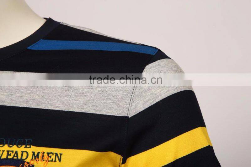 mens bulk sale plain stripe cotton t shirt