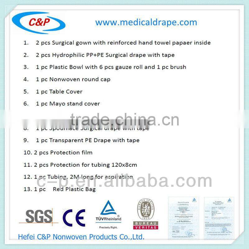 Quality Standard Dental Implant Drape Pack