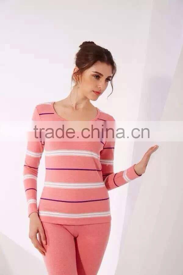 Hollow out long johns body shaper sexy women thermal underwear striped long jogns underwear